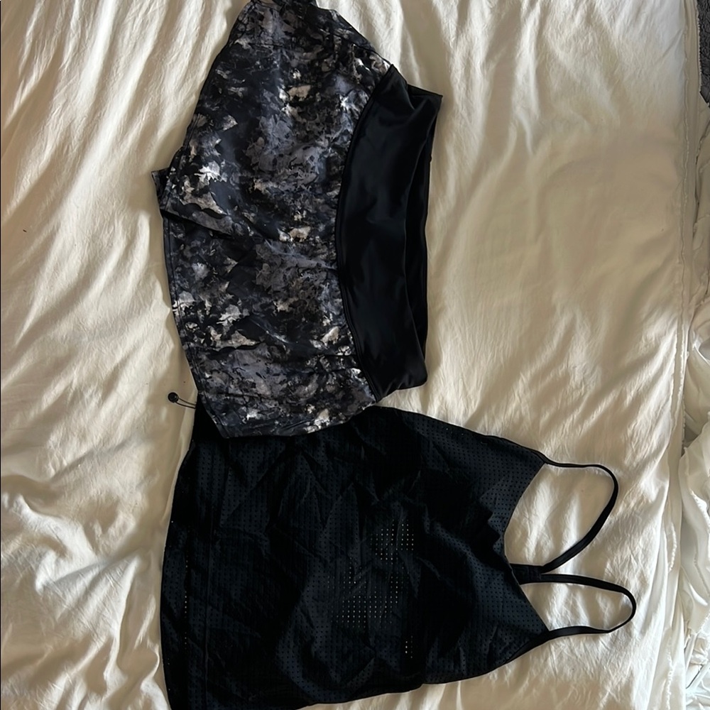 Women’s L Nike black swim tank and shorts